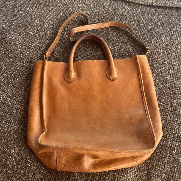 Vintage Madewell Distressed Leather Structured Tote - Picture 3 of 6